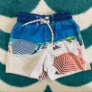BabyGap Beach Swim Trunks (Blue/White/Red) Size 18-24 mo.